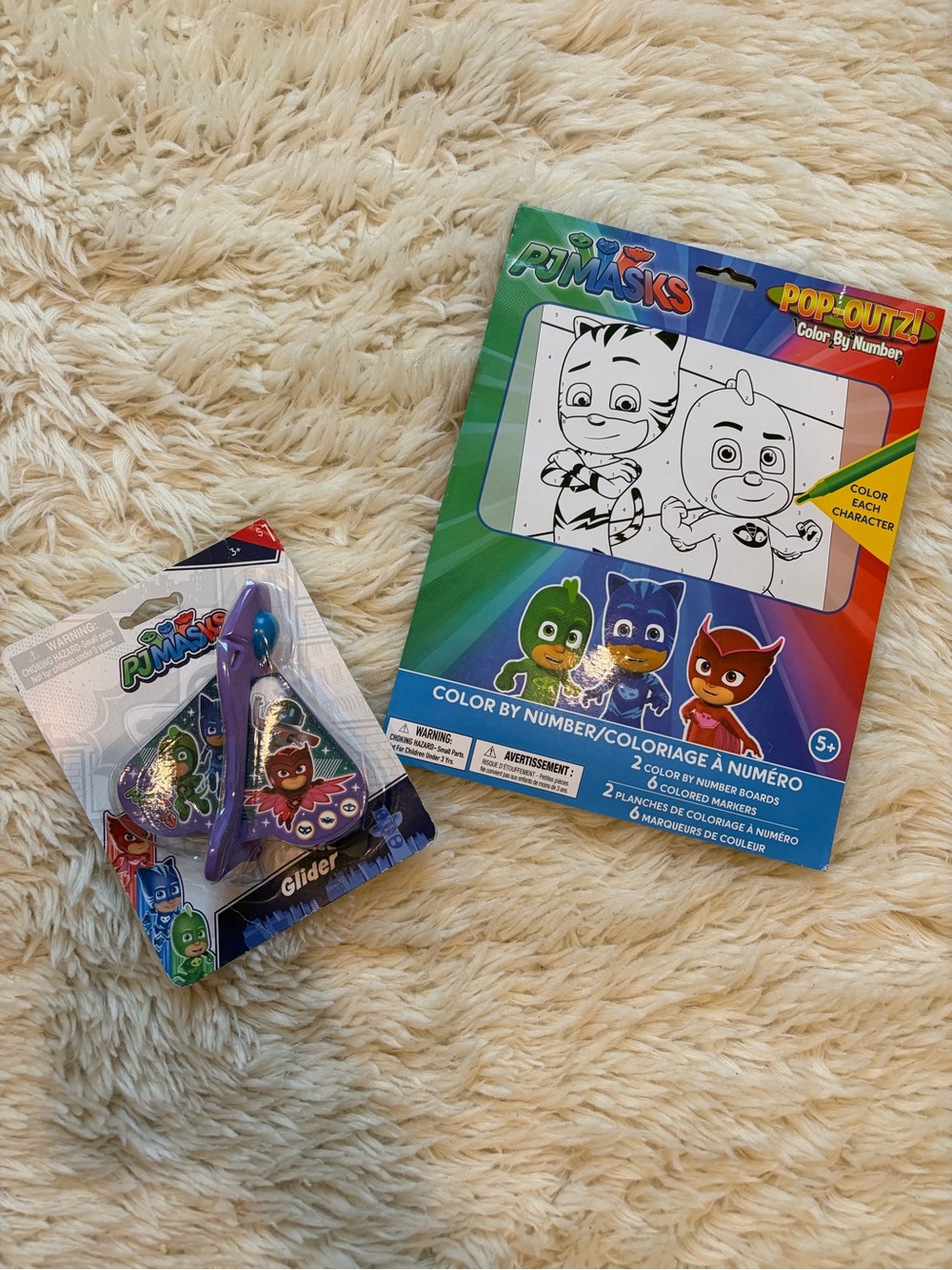 PJ Masks Glider and Color By Number Art Set - Kids Gift - New